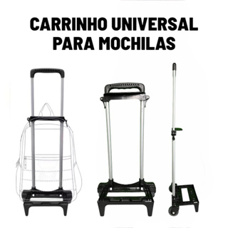 🛒 Carrinho Universal para Mochila com Rodinhas de Silicone | Haste de Alumínio Resistente em Oferta na Shopee
