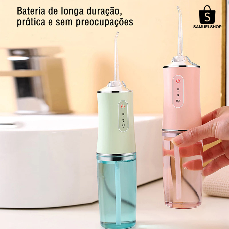 Irrigador dental oral portátil recarregável USB 220ml Limpador de bico poderoso para cuidados bucais