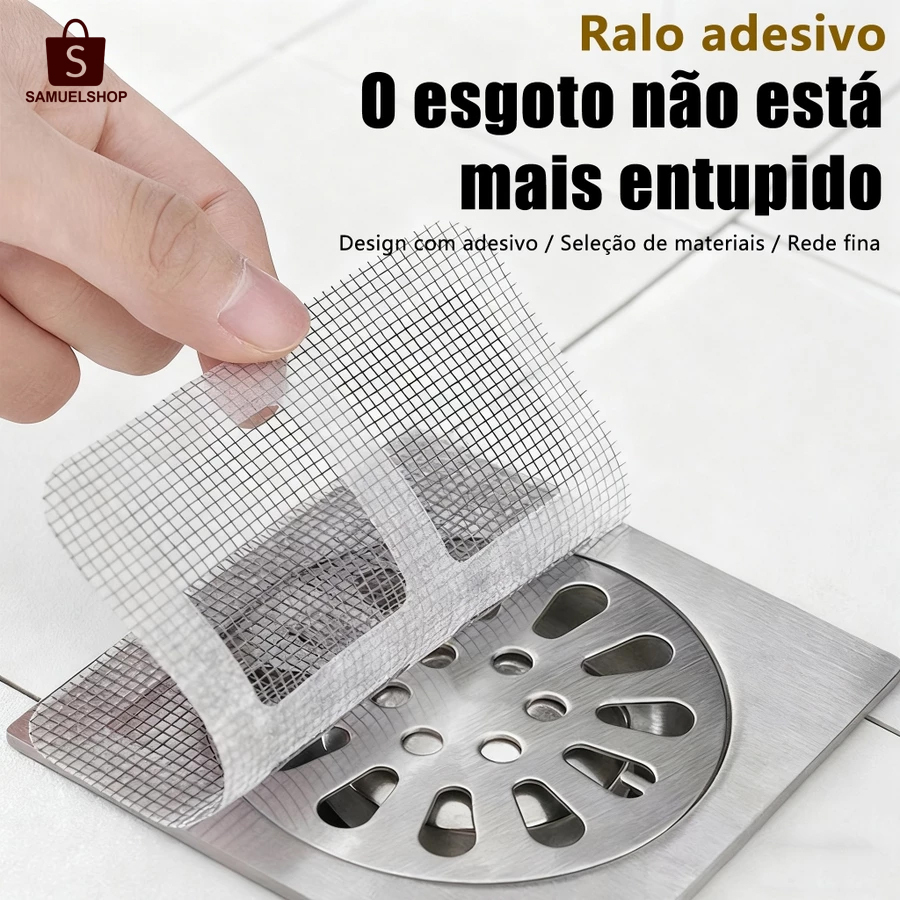 Filtro de Ralo Descartavel Tela Protetora Anti Odor e Insetos 10x10cm