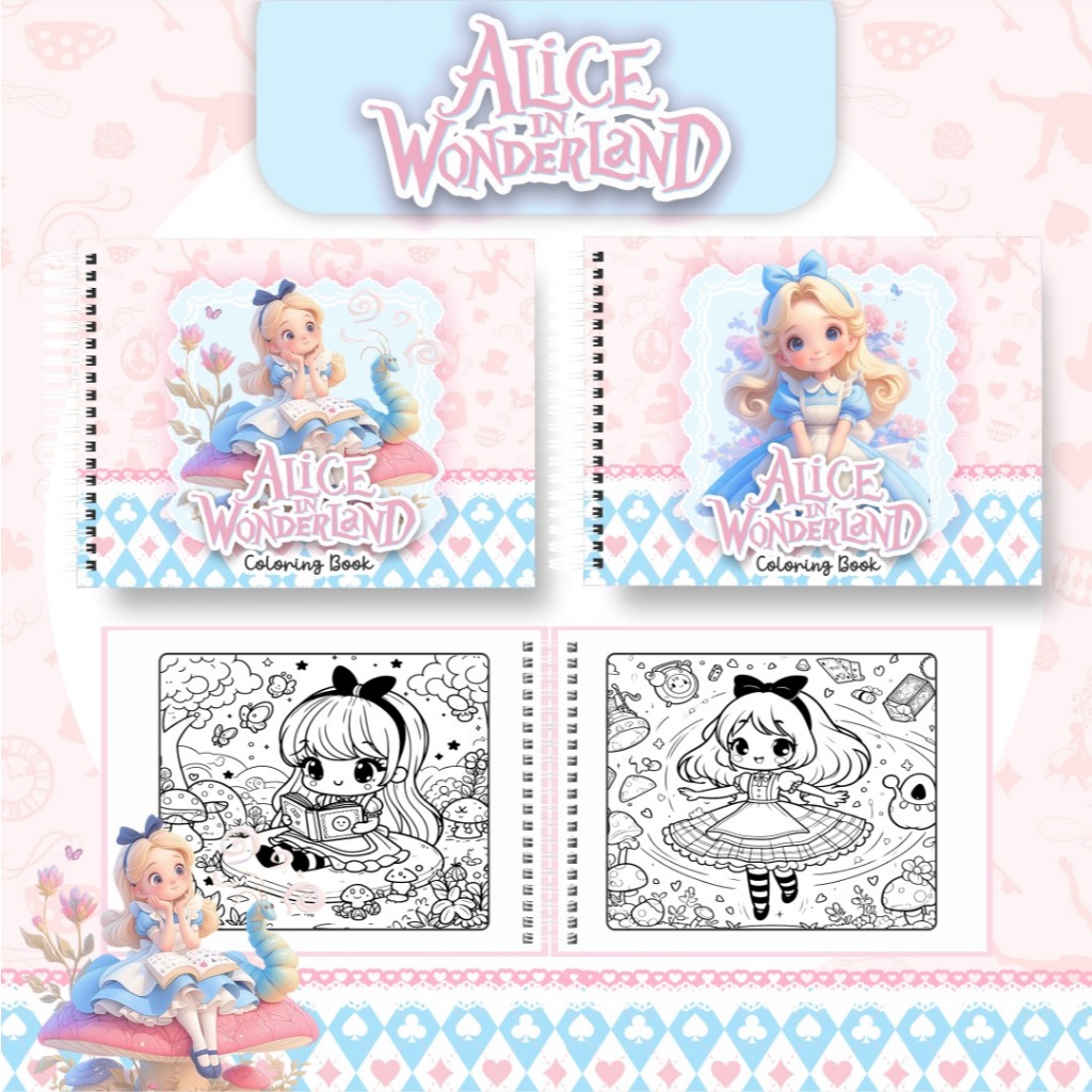 Alice no País das Maravilhas: Colorindo Alice – Livro de Colorir 50 Páginas | Off-set 120 g | Capa Dura Laminada