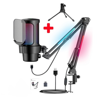 Microfone Usb Ampligame Com Rgb Braço Articulado E Trip em Oferta na Shopee