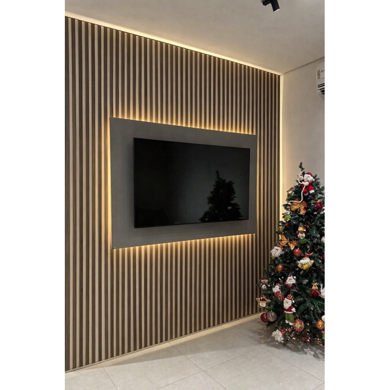 KIT 50 Até 200 Placas Ripados Revestimentos Painel Decorativo MDF Premium Alta Qualidade 45cmx10cm em Oferta na Shopee