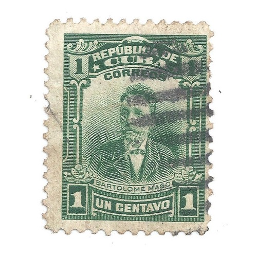 Selo Postal Antigo Cubano 1 Centavo Ano 1910 - F09
