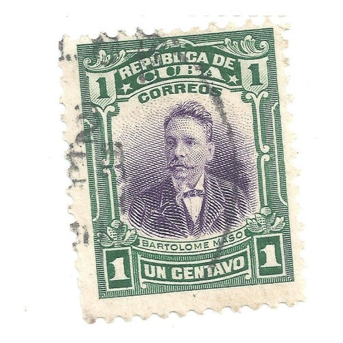Selo Postal Antigo Cubano 1 Centavo Ano 1910 -b F09
