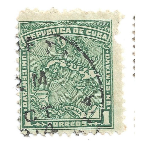 Selo Postal Antigo Cubano 1 Centavo Ano 1914 - F09