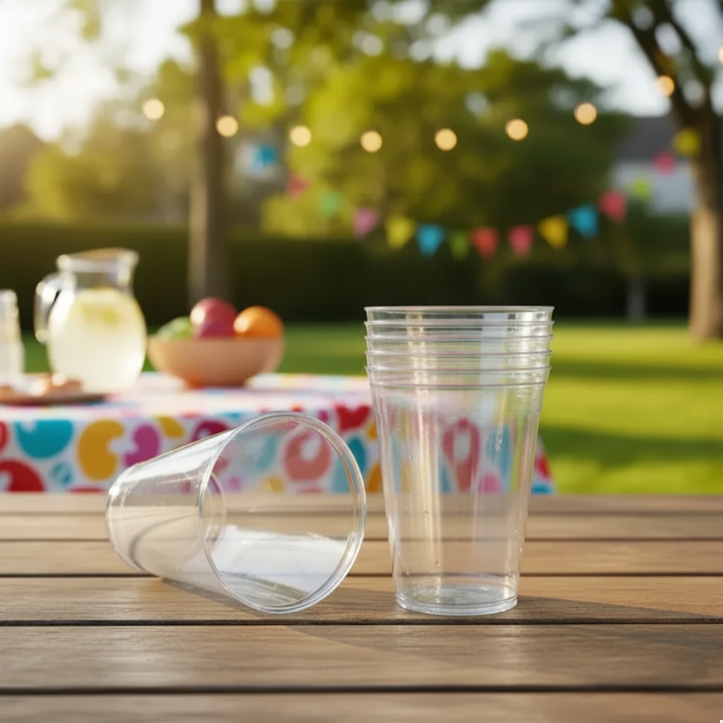 50 Copos Acrílico Resistente 300ml Reutilizável Lavável Cristal Transparente para Festas e Eventos em Oferta na Shopee