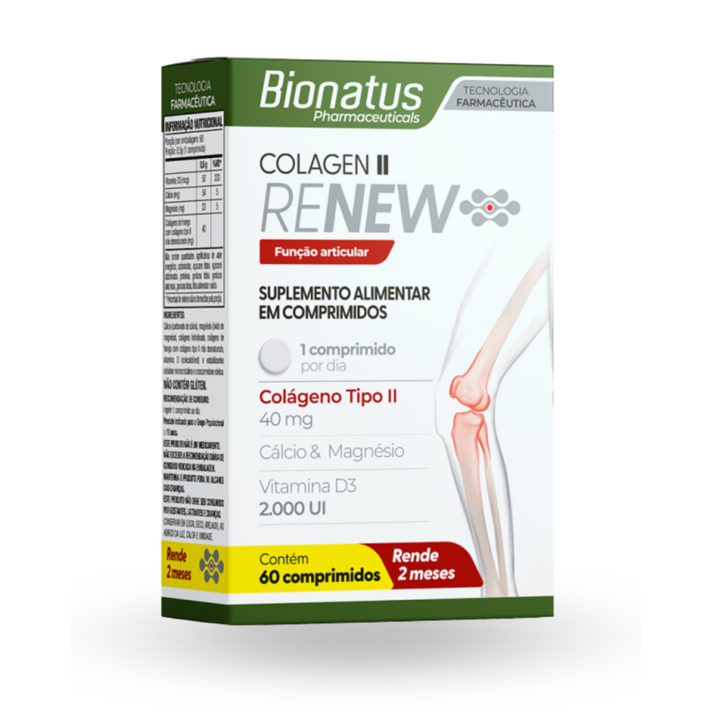 Colágeno Tipo II Renew | Bionatus | 60 Comp | Articulações Fortes e Flexíveis! Limitada