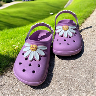 Babuche Infantil Feminino Jardim Meia Flor Com Correia Ajustável Leve e Confortável em Oferta na Shopee