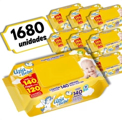Kit 12 Toalhas Umedecidas Upa Bebê Flip Top 140un (1680)