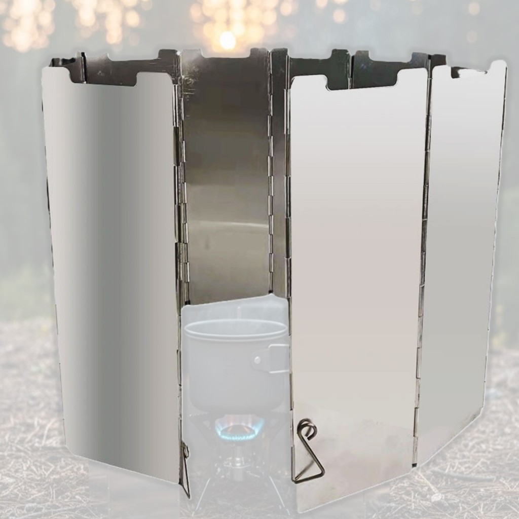 Para Vento Kit de Proteção Contra Vento para fogareiro c/ 8 chapas + bolsa de transporte em Oferta na Shopee