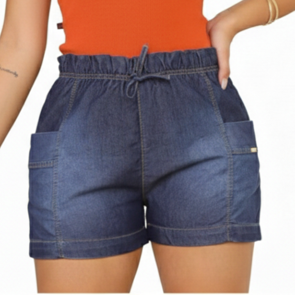 Bermudinha feminina soltinha, Short básico casual, para dia a dia confortável macio e elegante