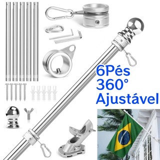 Suporte Do Mastro De Bandeira De 6 Pés Ajustável  Na anel giratório de 360° para evitar emaranhados