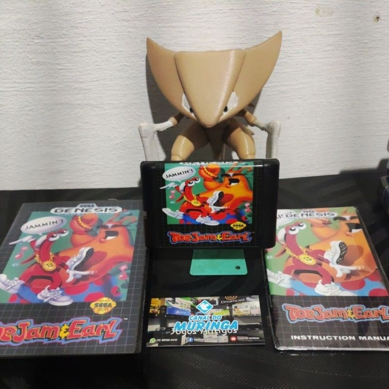 Toejam and Earl - Mega Drive - Manual completo - EUR - Carcaça nova - Label nova - Caixa de plástico preta padrão Sega