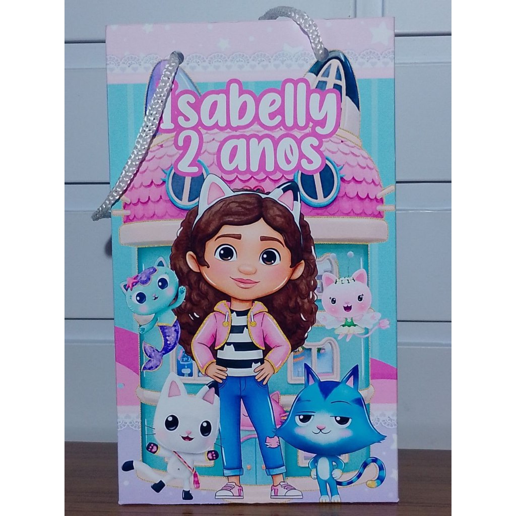 Sacolinha Personalizada Casa Mágica Da Gabby Aniversário Infantil Mimos e Lembrancinhas para Festa KIT PEGUE E MONTE