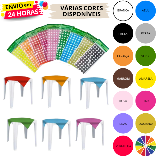 Toalha De Mesa LISA ou XADREZ Plástica 80x80cm Para Aniversário Festa Casamento Decoração em Oferta na Shopee