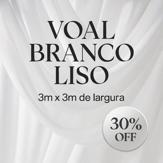 Tecido Voal Branco Liso para Cortina e Decoração - 3m x 3m - Promoção 30% OFF Leve, Transparente e Versátil