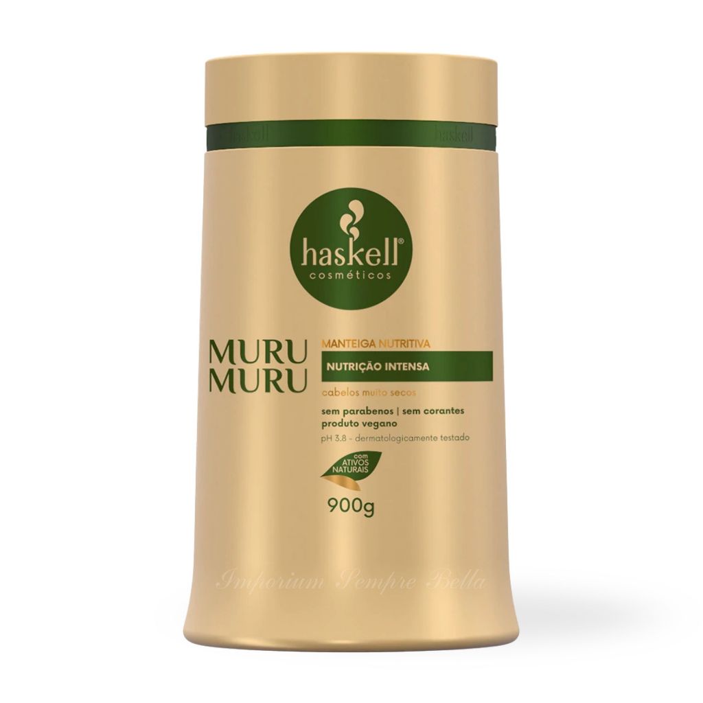 Máscara Nutritiva Haskell  Murumuru 900g | Nutrição Intensa, Sem Parabenos, Low Poo, Vegana