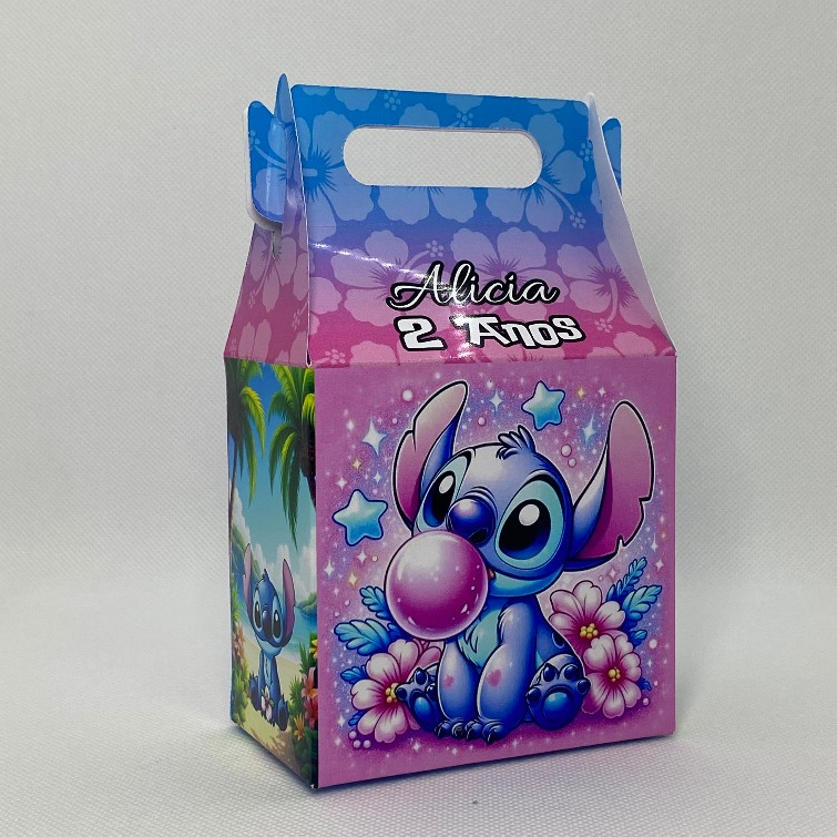 Caixinha Lilo Stitch Maletinha Personalizada com Nome Idade Lembrancinha Festa Infantil Aniversário