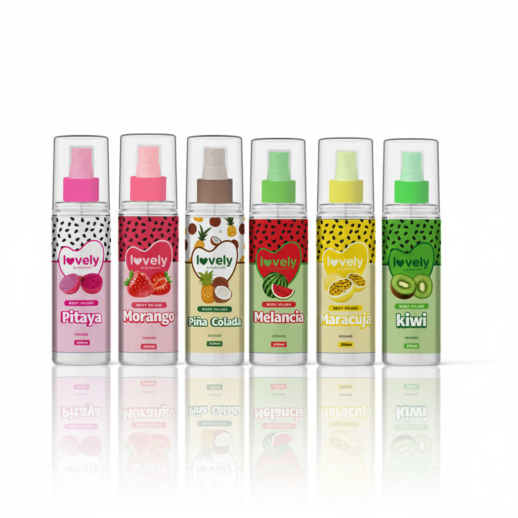 Kit 06 unidades Body Splash Frutinha Lovely Face Beautiful 200ml em Oferta na Shopee