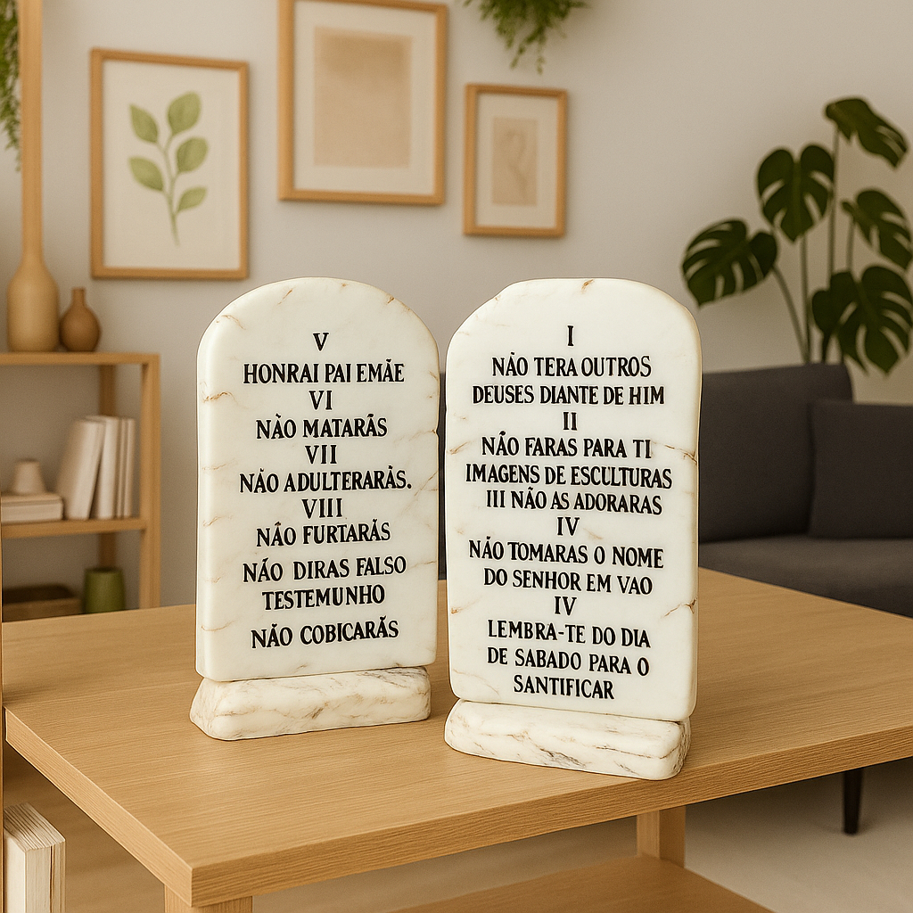 Pedra Dos 10 Mandamentos Tábuas Da Lei Decorativa Resina Decoração Casa em Oferta na Shopee
