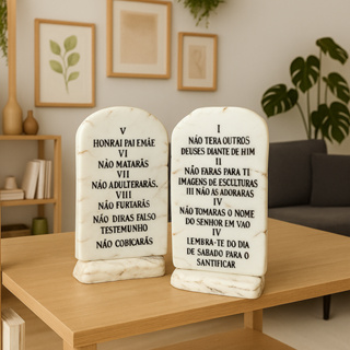 Pedra Dos 10 Mandamentos Tábuas Da Lei Decorativa Resina Decoração Casa em Oferta na Shopee