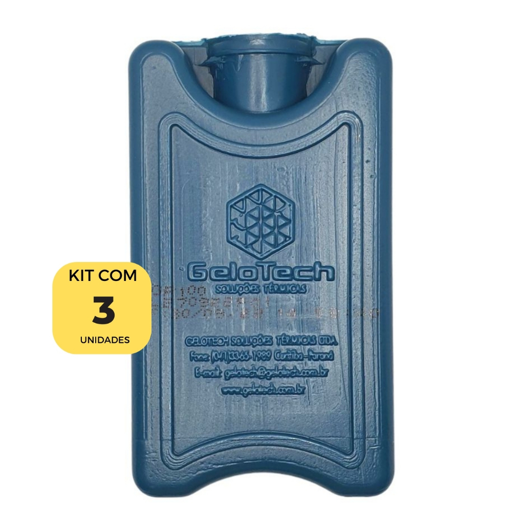 Gelo Artificial Reutilizável Rígido de 100ml Gelotech 3 Unidades 8,7 cm x 5,0 cm x 2,9 cm em Oferta na Shopee