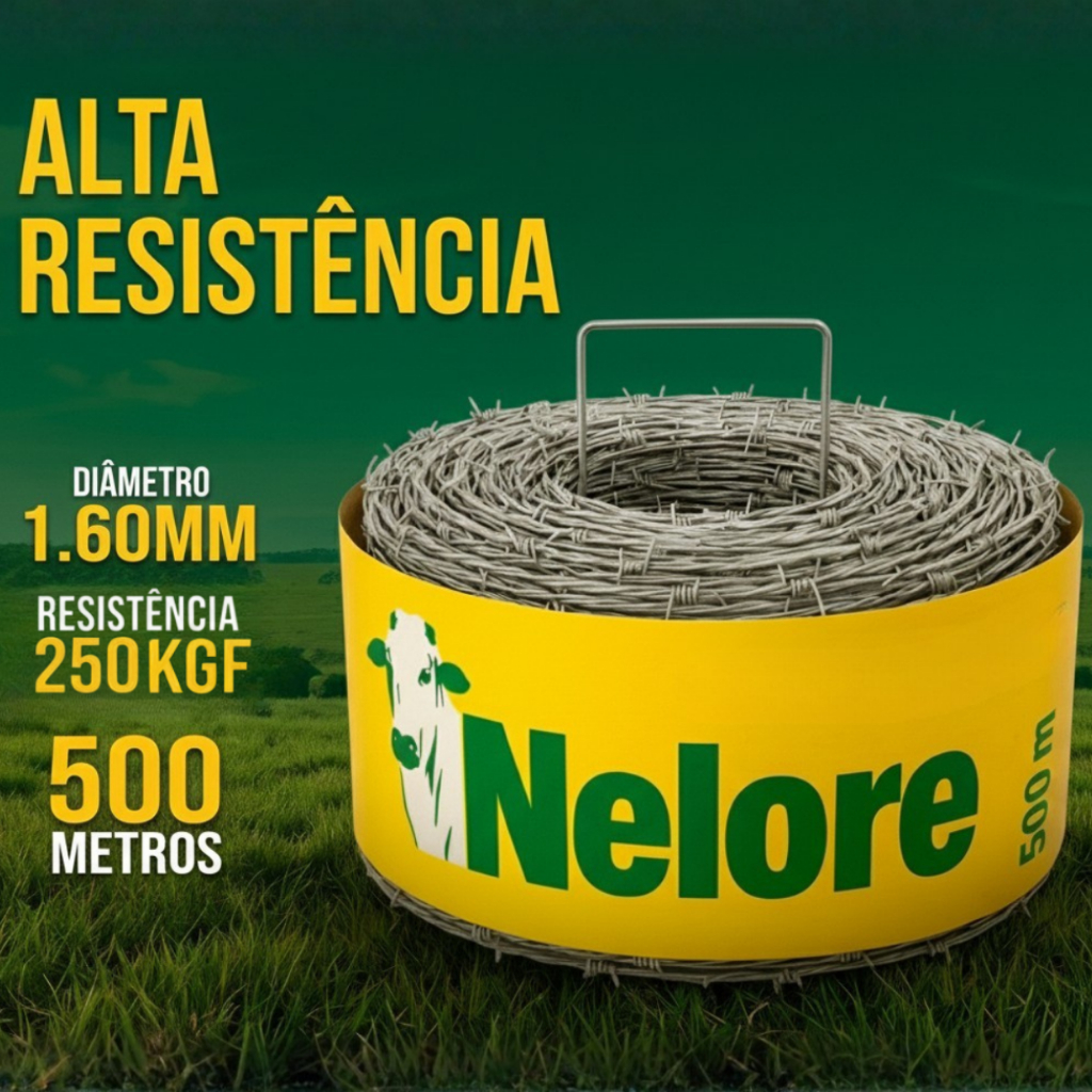 Arame Farpado 500m Galvanizado Morlan Cercamento Rural
