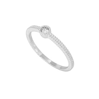 Anel Interlaken Prata Luxo Solitario Namoro Feminino Aliança Delicado