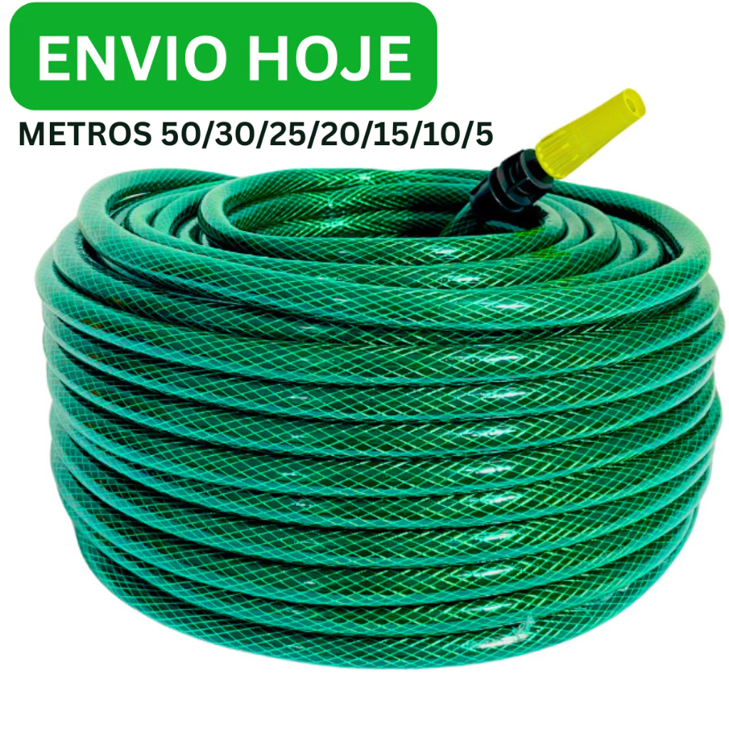 Mangueira De Jardim Trançada Reforçada Metros Completa Limpeza Quintal Verde em Oferta na Shopee