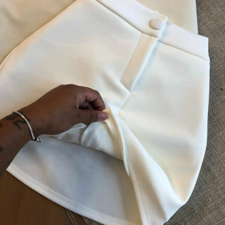 Short Saia Feminino Alfaiataria Neoprene Tendência Verão Look Natal e Festas Fim de Ano Não Transparece Vermelho em Oferta na Shopee