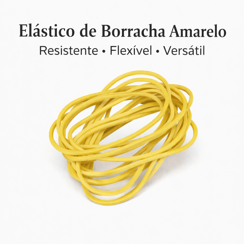 Elástico de Borracha Amarelo Resistentes, Flexíveis e Várias Quantidades
