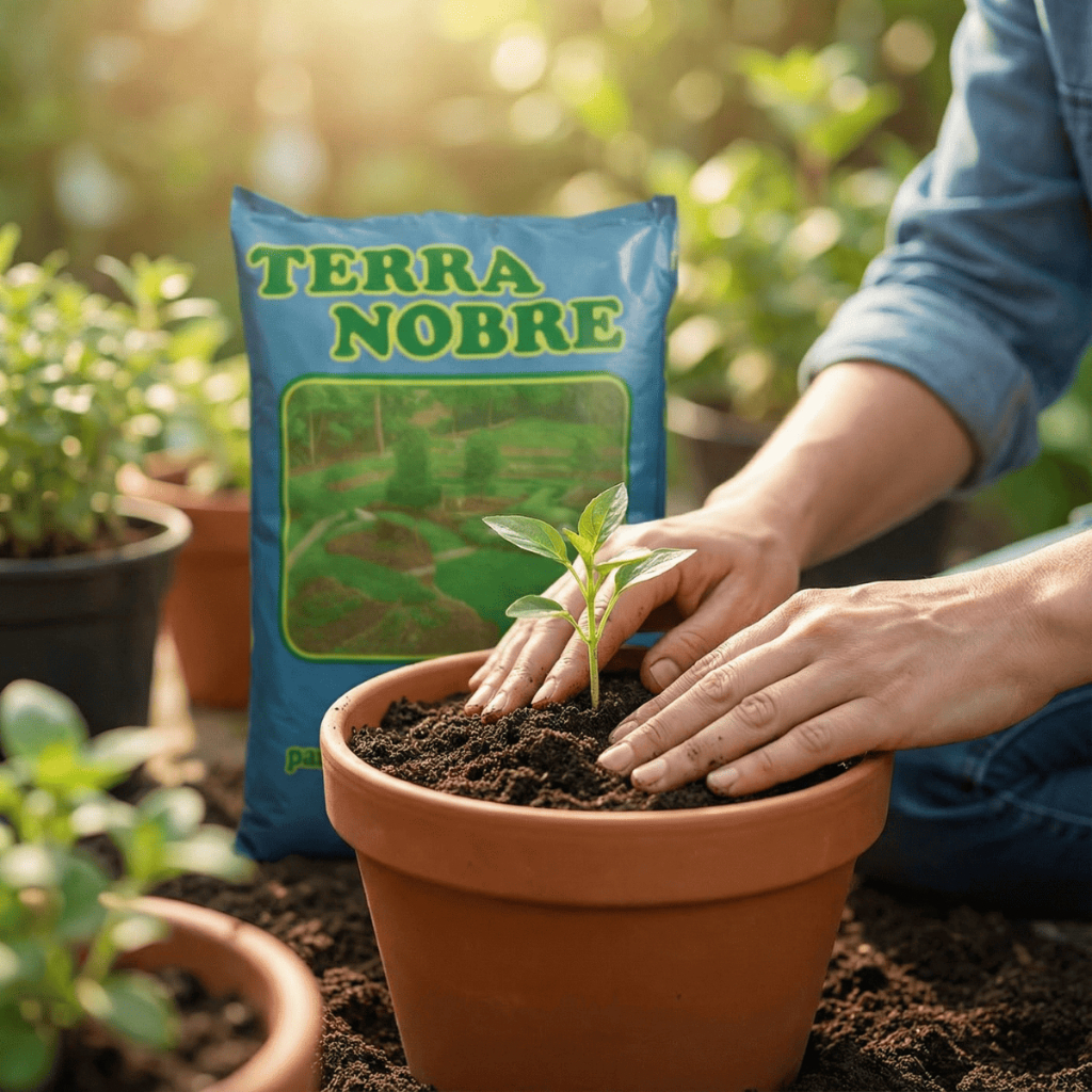 TERRA ADUBADA 20KG PLANTAS  TERRA VEGETAL ORGANICA JARDINS HORTIÇA VASOS DE PLANTA PRONTA PARA USO em Oferta na Shopee