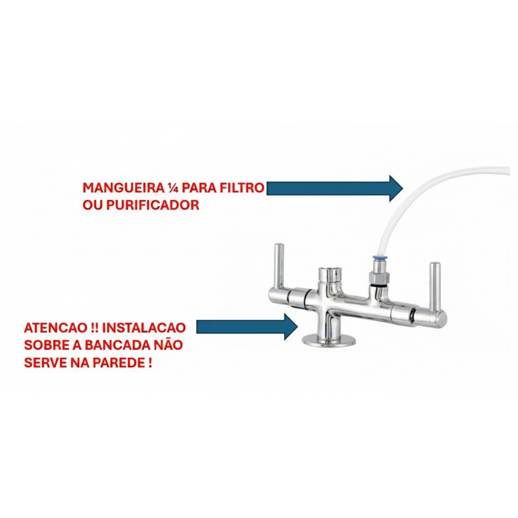 Torneira Preta Flexivel De Bancada, Inox, Abs, Com Saida Para Purificador, Filtro — imagem 2 de 2