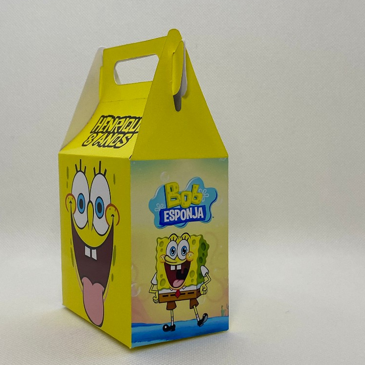 Caixinha Bob Esponja Maletinha Personalizada com Nome Idade Lembrancinha Festa Infantil Aniversário