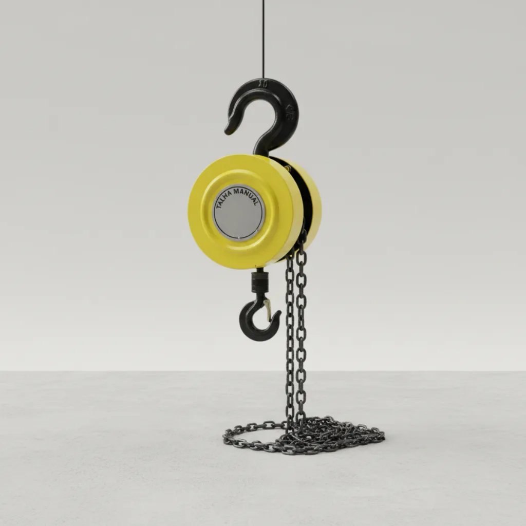 Talha Manual de Corrente 1 Ton Elevação 1,5m Aço Reforçado Ideal Içamento Cargas Pesadas Profissional Industrial