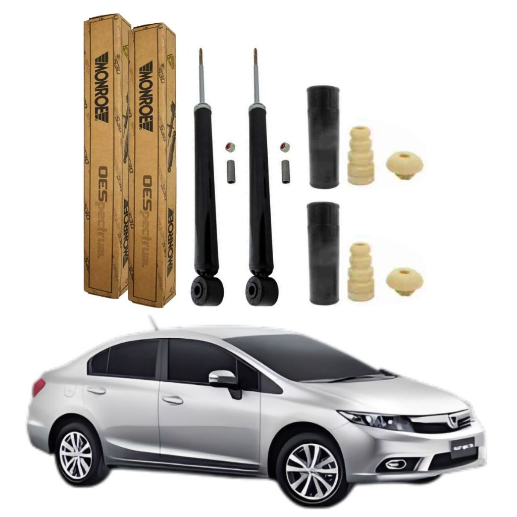 PAR AMORTECEDOR TRASEIRO CIVIC 1.8 2012 A 2016 MONROE + KIT