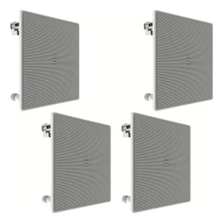 Kit 4 Arandelas JBL 6CO3Q+ 140w Quadrada 6 Polegadas Embutir Teto Gesso Caixa Som Ambiente Selenium