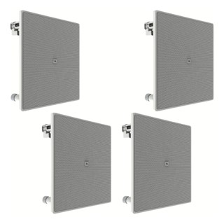 Kit 4 Arandelas JBL 6CO3Q+ 140w Quadrada 6 Polegadas Embutir Teto Gesso Caixa Som Ambiente Selenium
