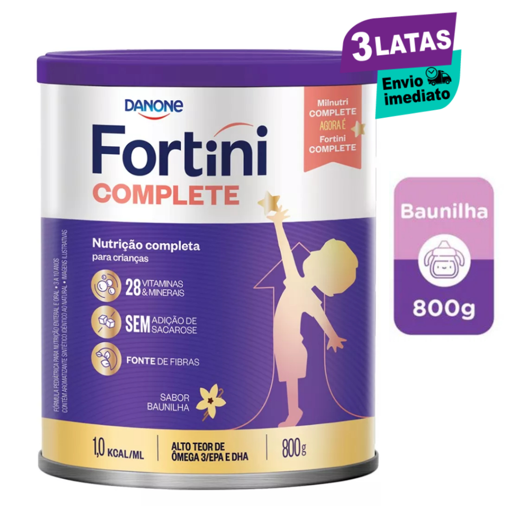 3 LATAS - FORTINI COMPLETE Suplemento Alimentar em pó 800 gr em Oferta na Shopee