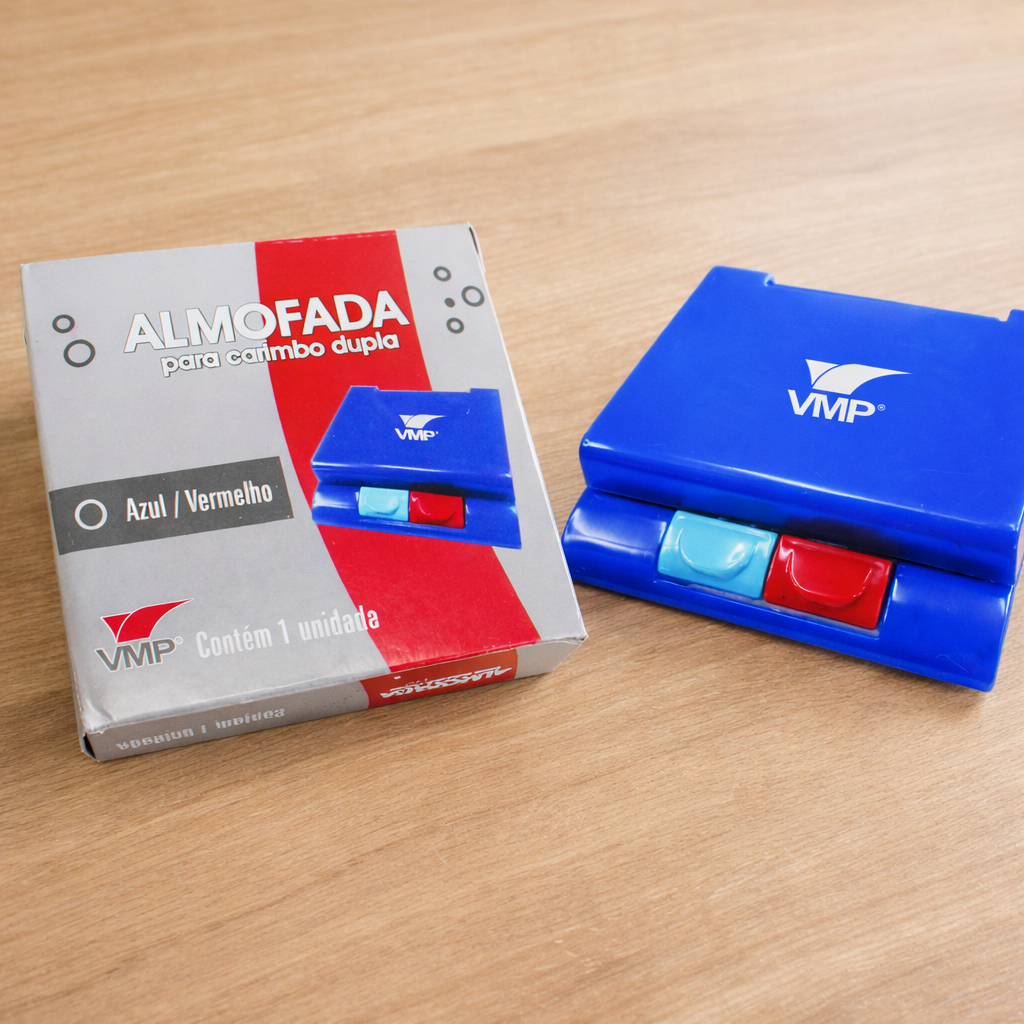 Almofada Carimbo Dupla Tinta para Carimbo Escritório Azul Vermelho Carimbo Tinta em Oferta na Shopee