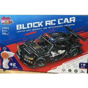 Carrinho De Controle Remoto Bloco De Montar Cars 1:16 Preto Laborguini Swat