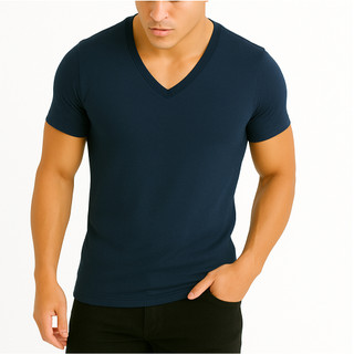 Camiseta Masculina Slim Fit Gola V Cavada Várias Cores