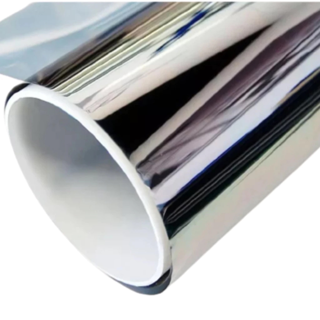 Película Adesiva Prata Insulfilm Residencial P/ Vidros e Janelas 50cm x 1m a 5m Fundo Prata ou Preto