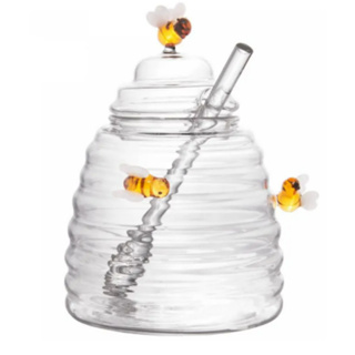 Meleira De Vidro Com Tampa Modelo Lovely Bee 470ml Lyor em Oferta na Shopee