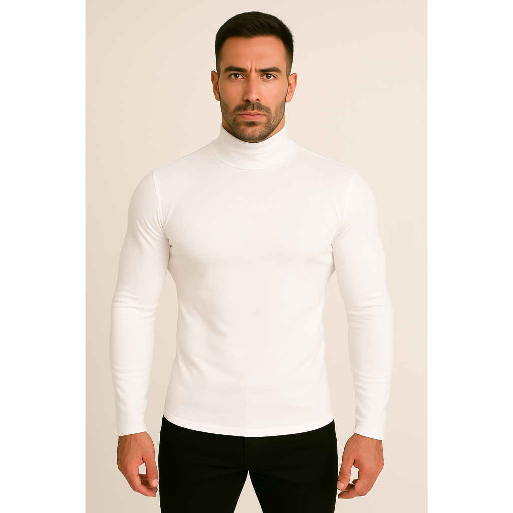 Blusa Camisa Masculina Confortável Gola Alta Manga Longa