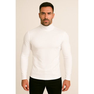 Blusa Camisa Masculina Confortável Gola Alta Manga Longa