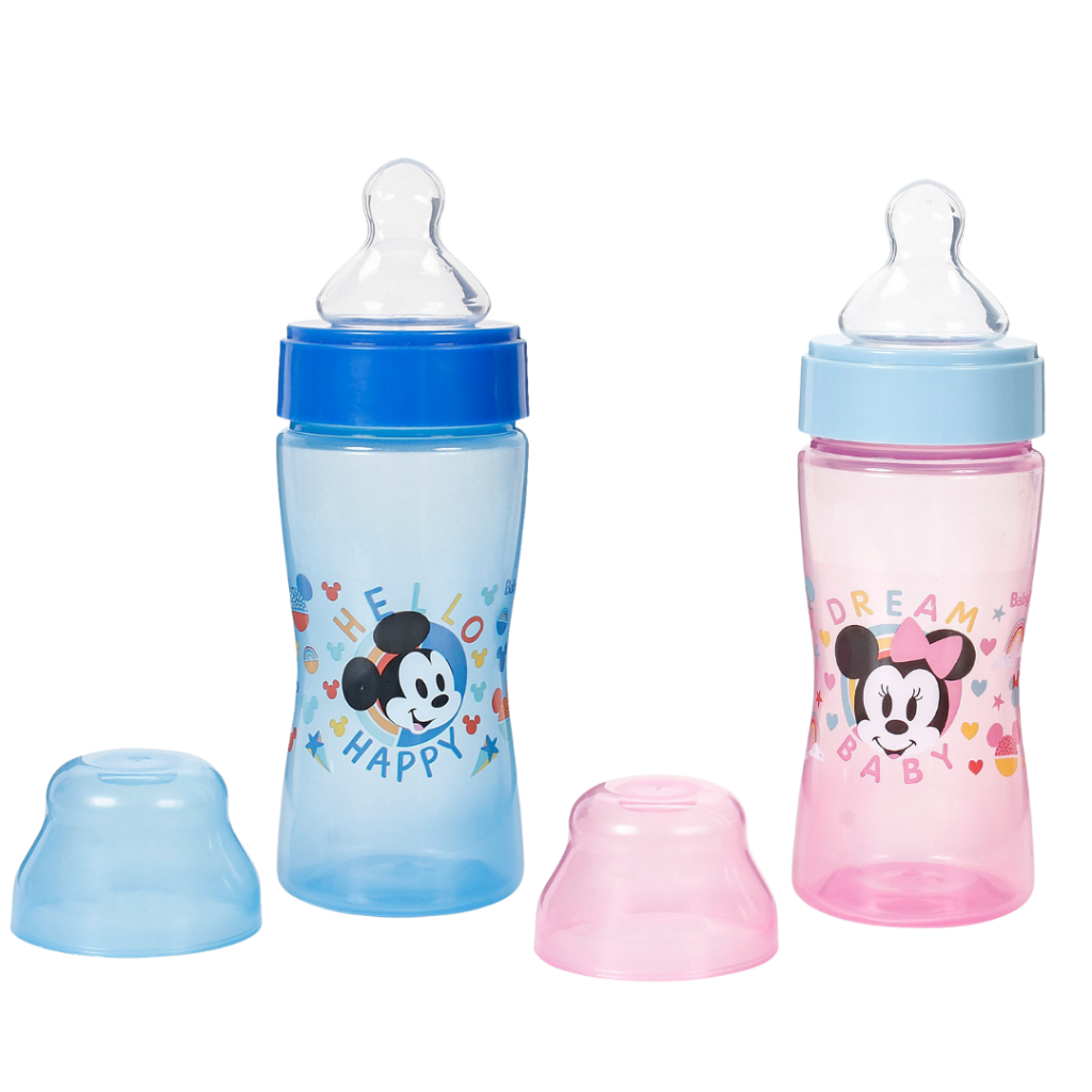 Mamadeira BabyGo 270ml Disney – Bico Macio com Tampa Higiênica | Mickey e Minnie