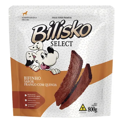 Petisco Bilisko Bifinho Sabor Frango 800g P/ Cães Filhotes e Adultos Recompensa Adestramento