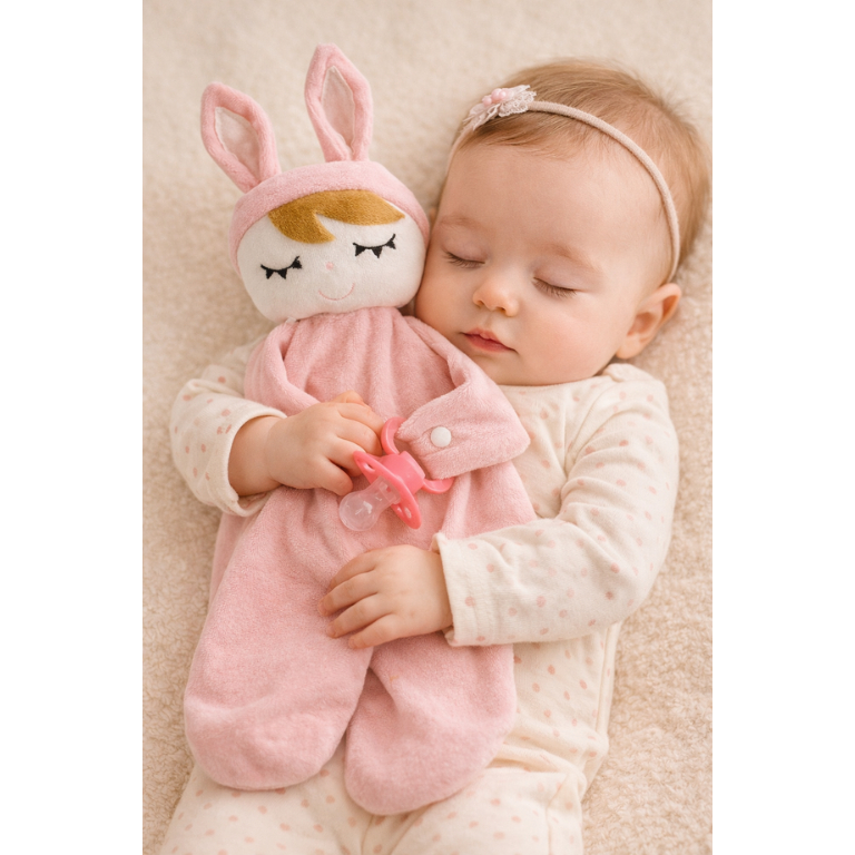 Naninha Paninho Cheirinho Bebê Nenem Plush Bonequinha com Prendedor Chupeta