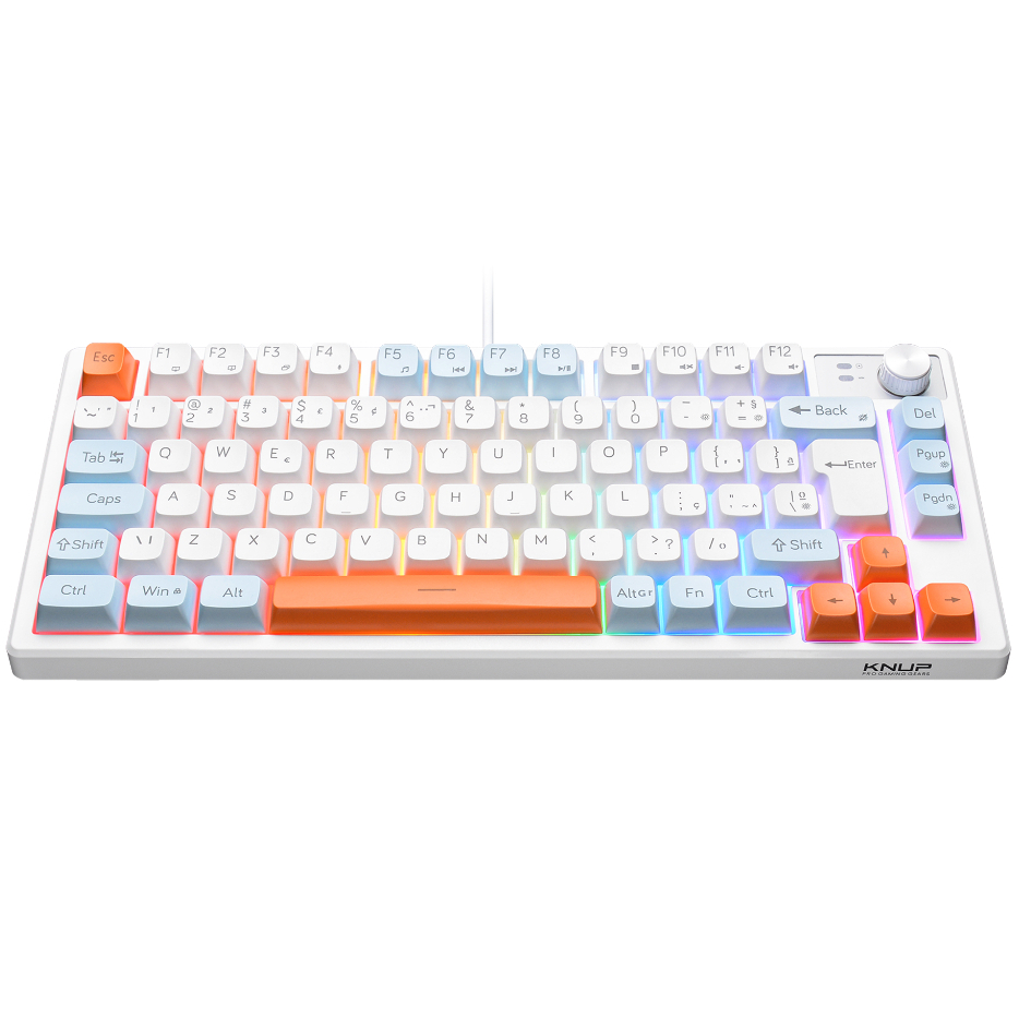 Teclado Iluminação Três Combinações de Cores RGB LED Luminoso Branco Com Fio Semi Mecânico em Oferta na Shopee